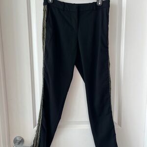 Morgan de Toi Black Slim Pants with Gold Side Stripes – Size 36 (FR / US 6 / UK